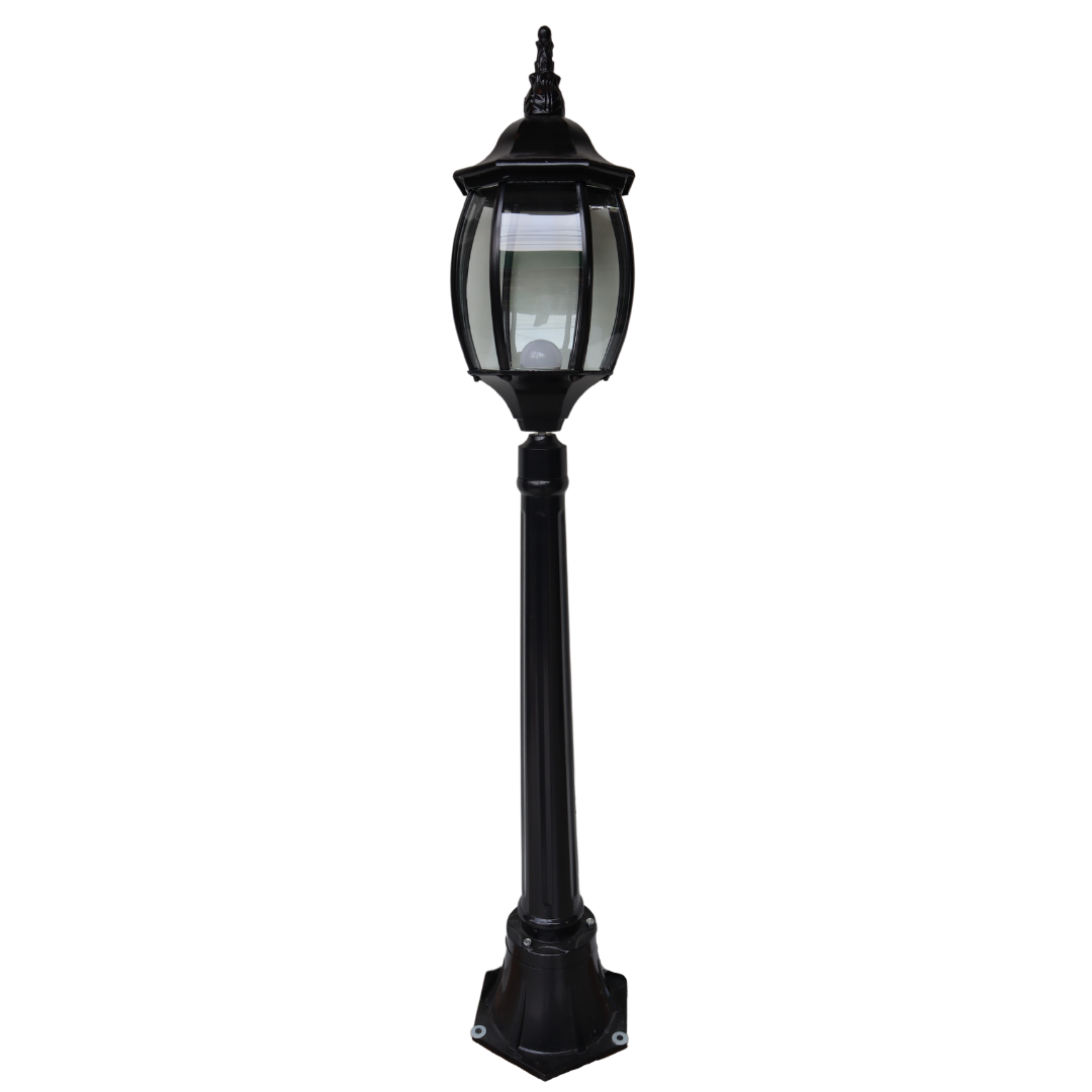 LÁMPARA FAROL POSTE NEGRO 1 LUZ