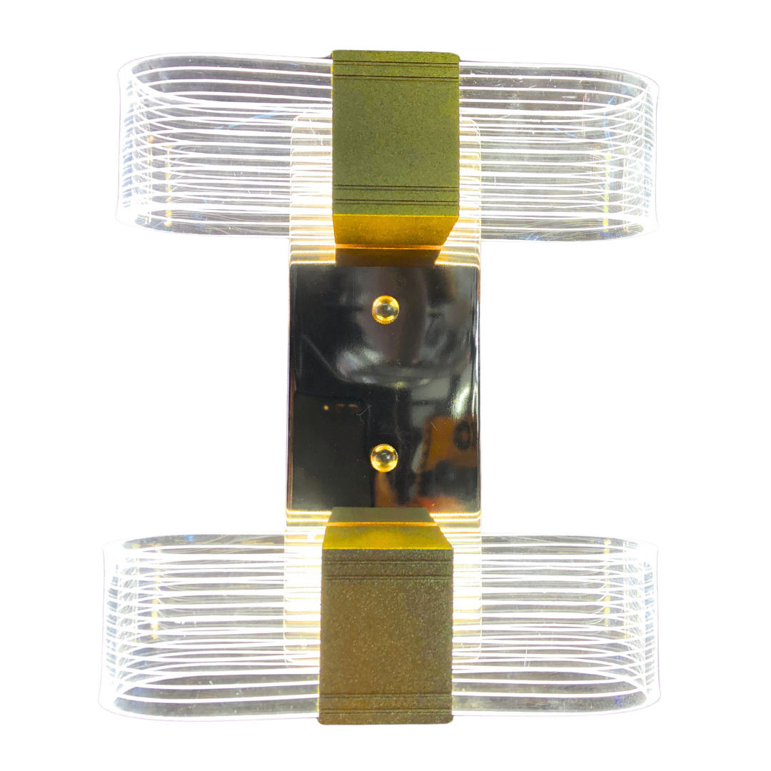 LÁMPARA PARED VINTAGE 2 OVALOS DORADO 2 LUCES