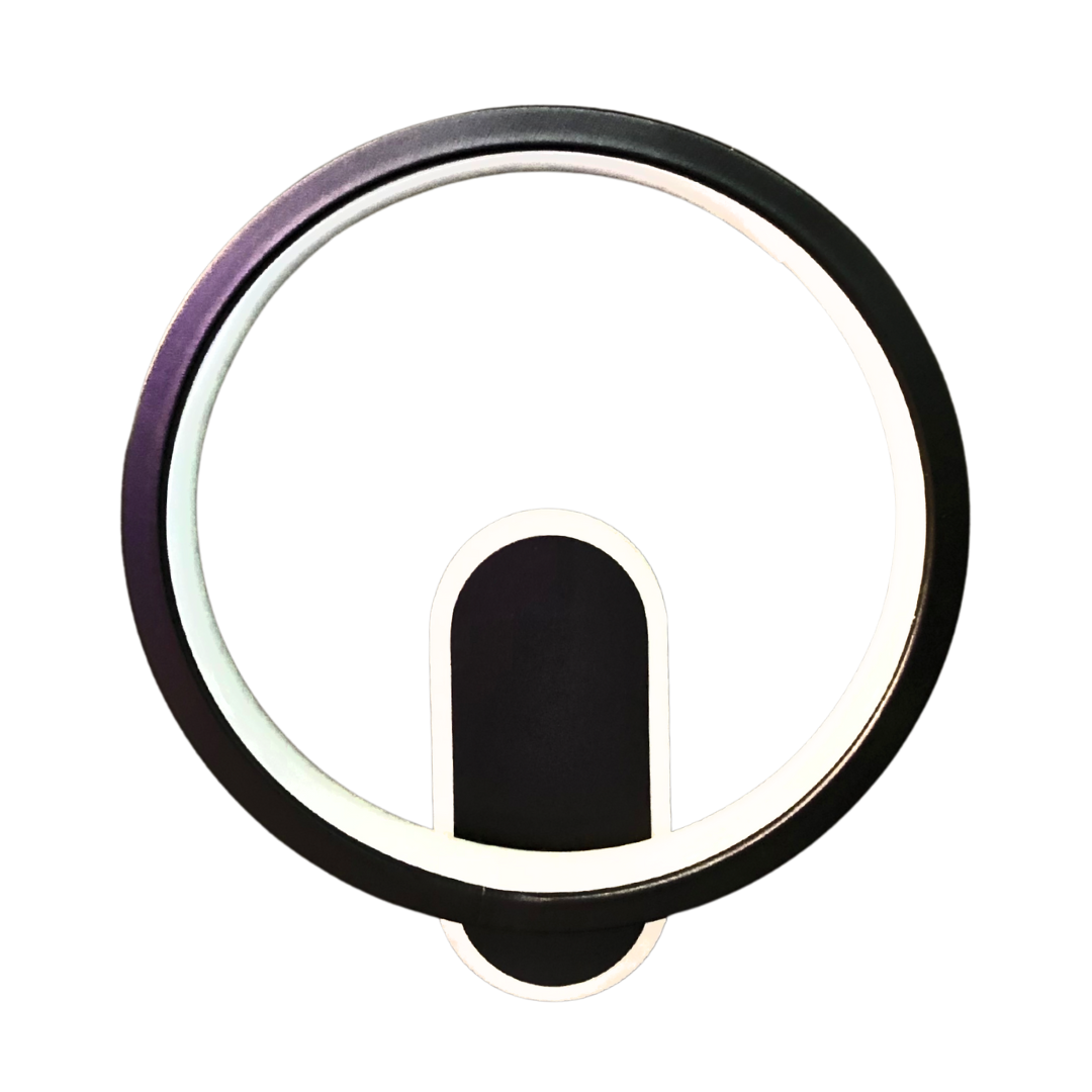 LÁMPARA PARED VINTAGE APLIQUE CIRCULAR NEGRO 1 LUZ