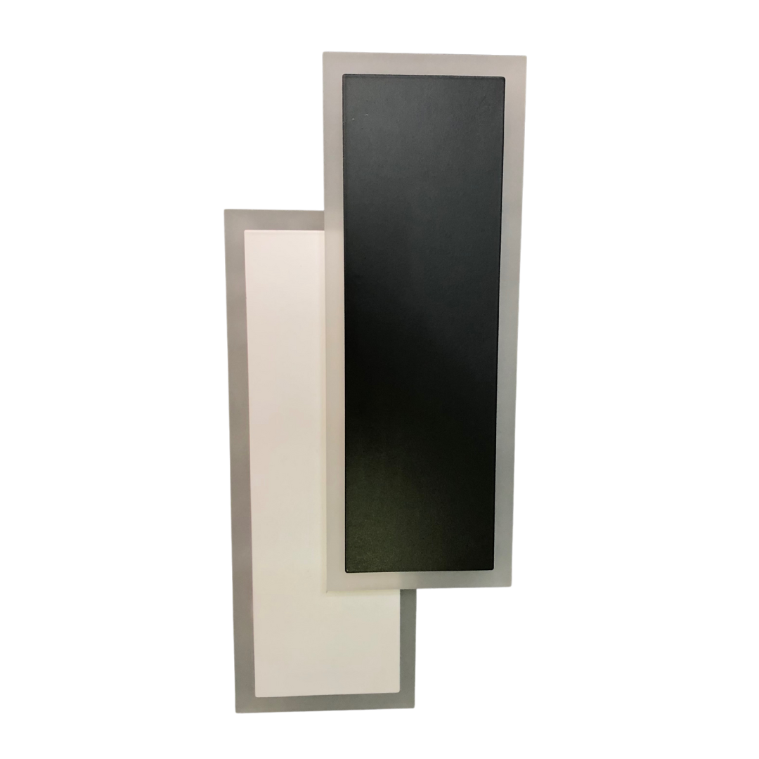 LÁMPARA PARED VINTAGE APLIQUE RECTANGULAR BLANCO Y NEGRO 1 LUZ