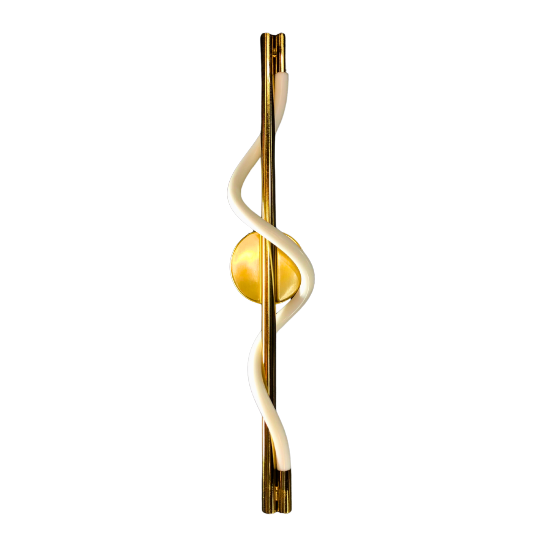 LÁMPARA PARED VINTAGE APLIQUE TUBO ESPIRAL DORADO 1 LUZ