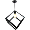 VINTAGE LARGE BLACK CUBE LAMP 1 LIGHT 