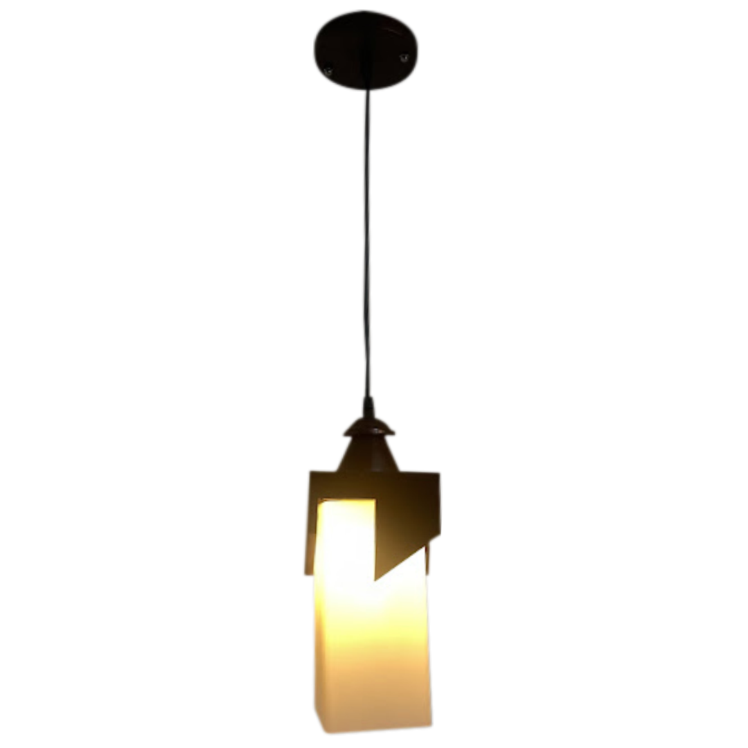 RETANGULAR WOODEN LAMP 1 LIGHT 