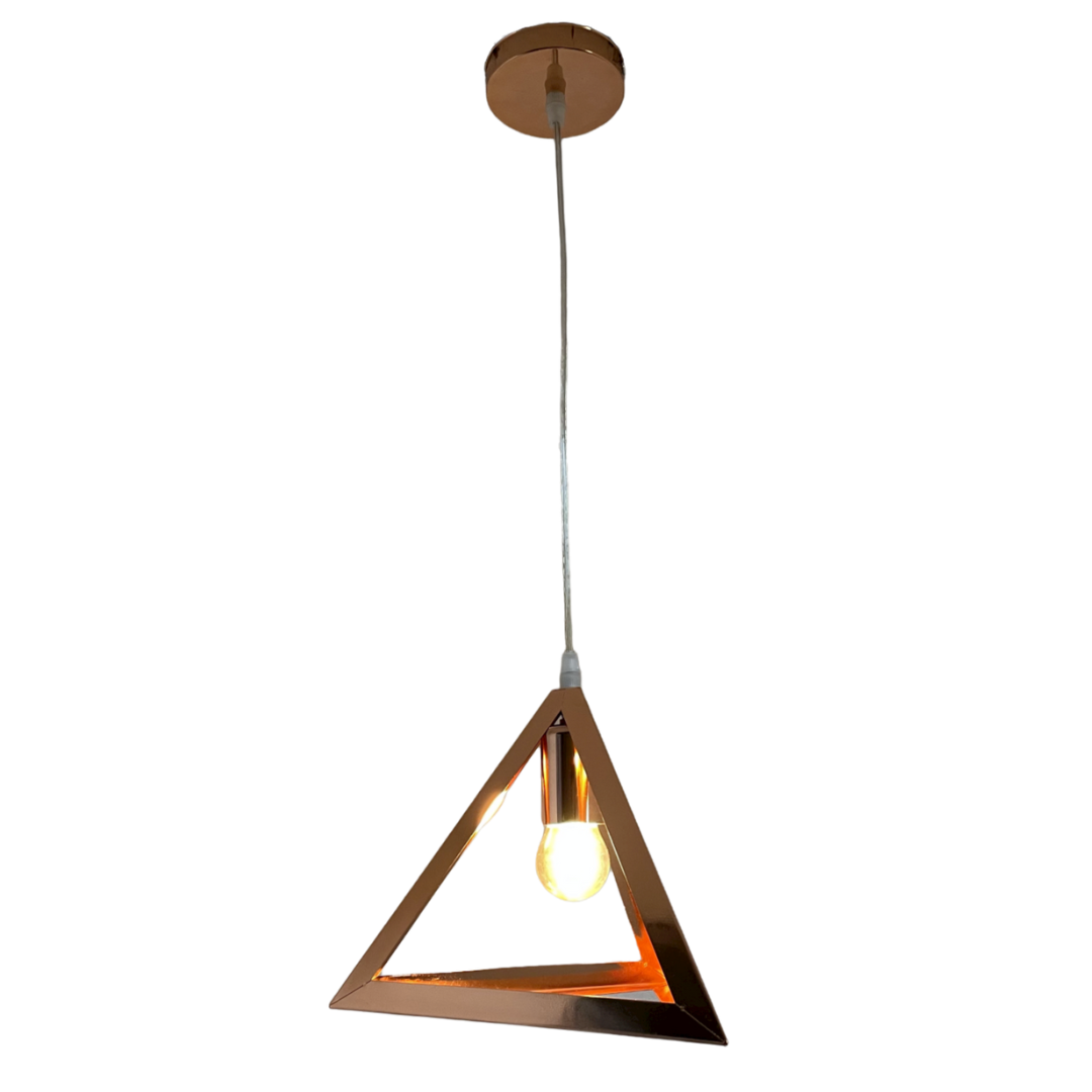 VINTAGE LAMP TRIANGLE ROSE GOLD 1 LIGHT 