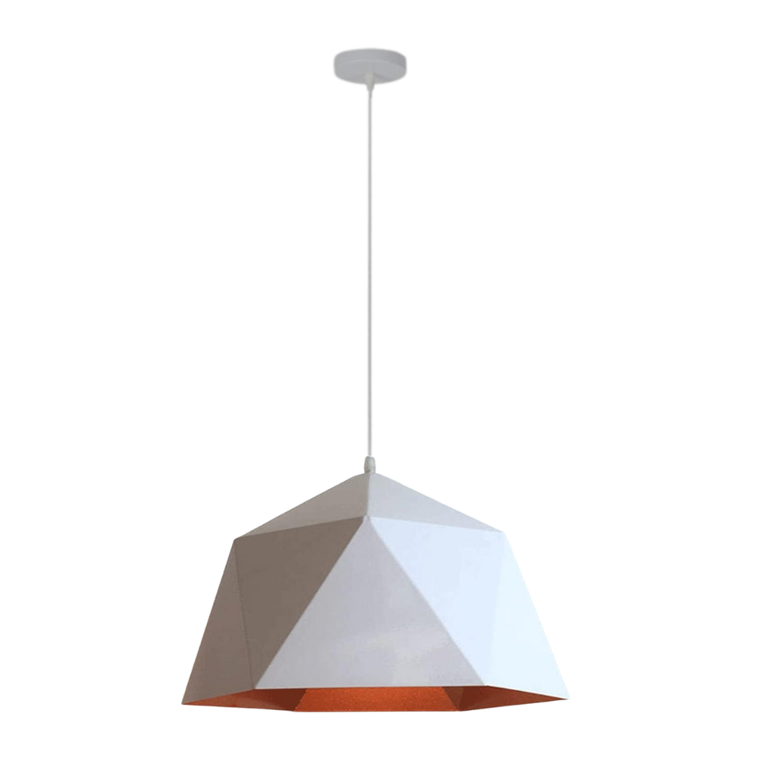 LÁMPARA VINTAGE CAMPANA HEXÁGONO BLANCA 1 LUZ