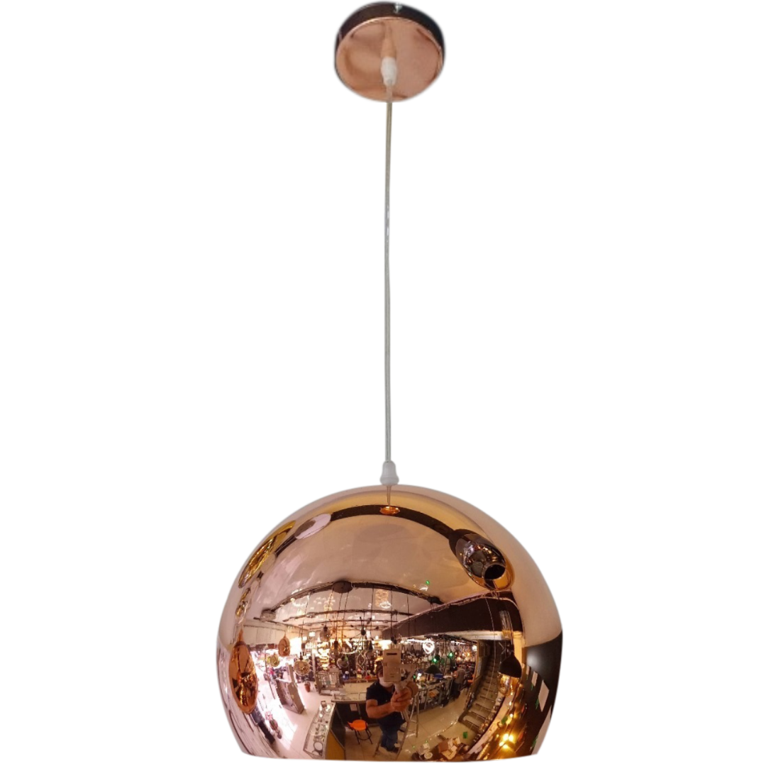 VINTAGE LAMP ROSE GOLD SPHERE 1 LIGHT 